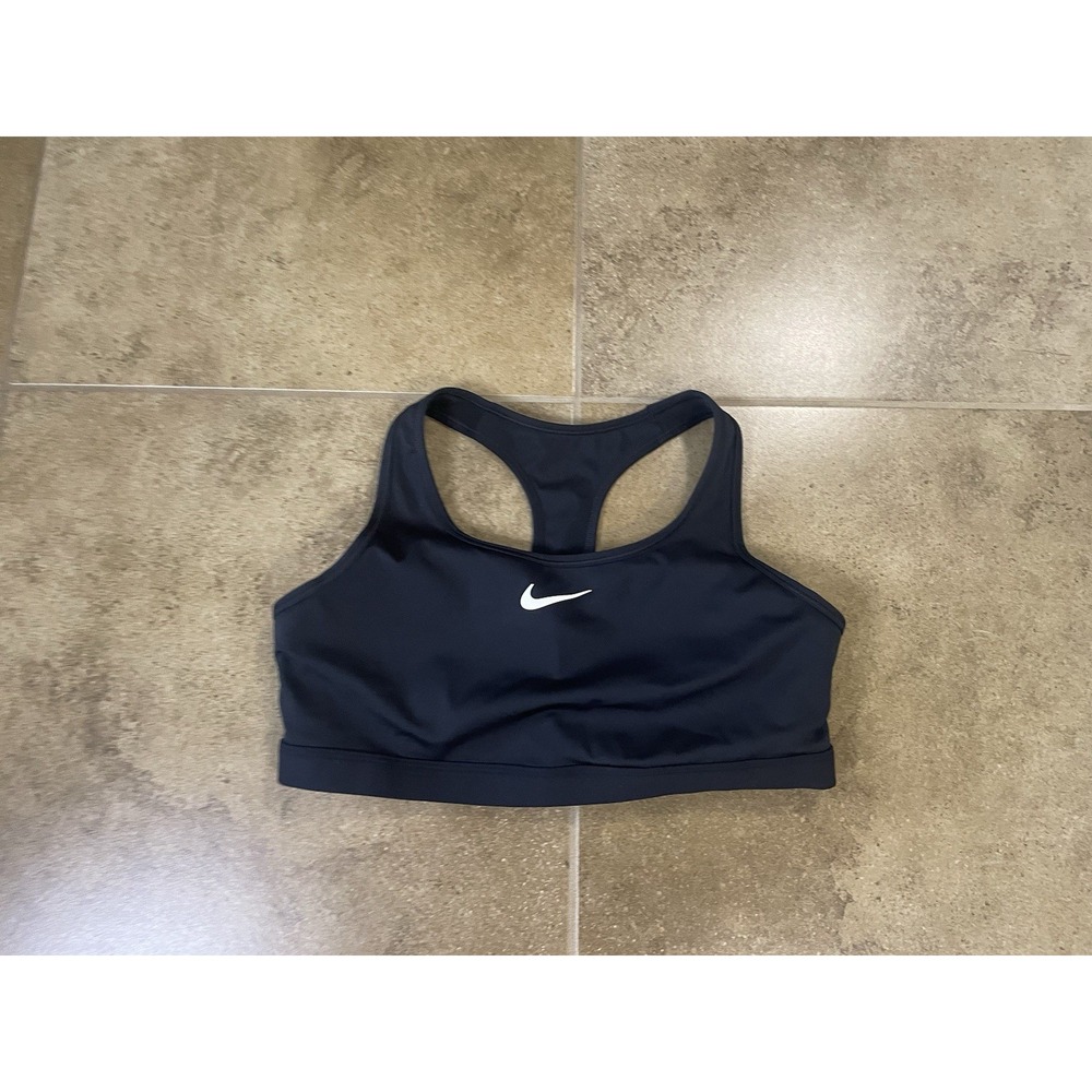 Nike Dri-FIT Black Swoosh Sports Bra Womens Sz XL Workout Bra